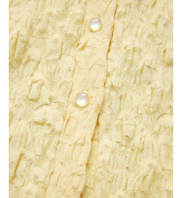 VIS「ストレッチレースジャガード衿付きカーディガン」|シャツ・ブラウス|