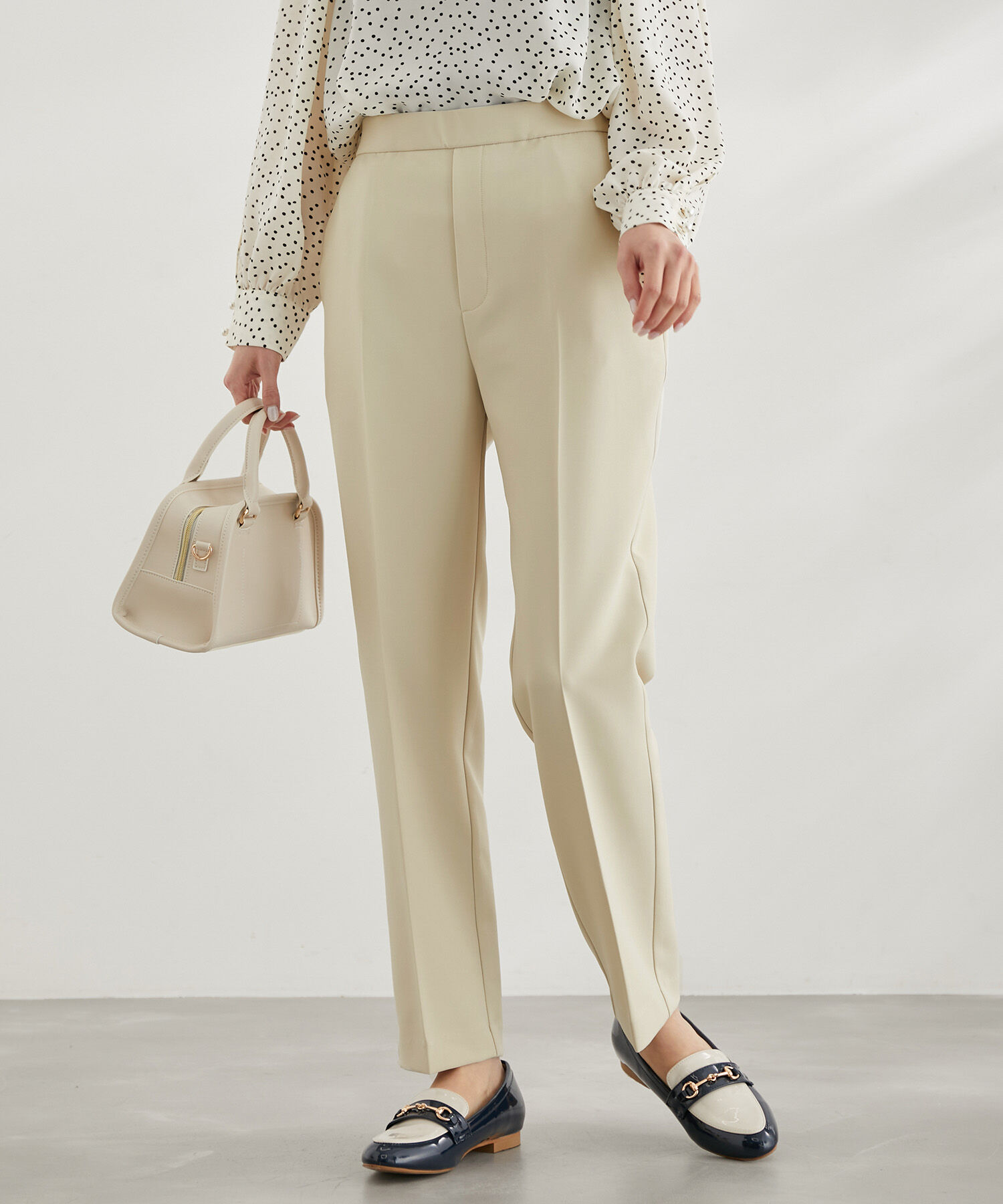 Rope&rsquo;Picnic「ラク美/スティックカラーパンツ」|スラックス|ベージュ(27)