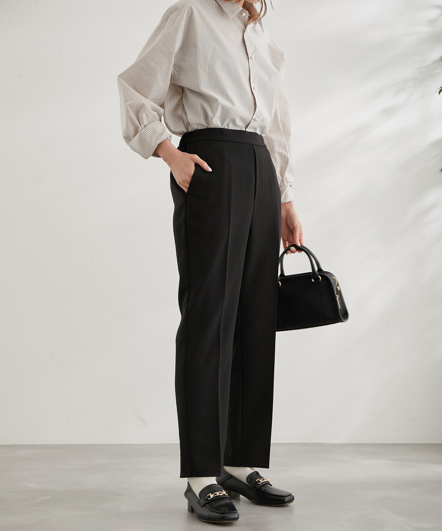 Rope&rsquo;Picnic「ラク美/スティックカラーパンツ」|スラックス|