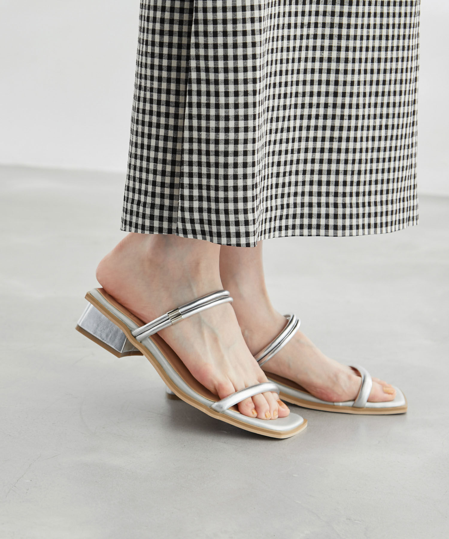 ROPE PICNIC PASSAGE「2WAYスクエアトゥブロックヒールミュール」|サンダル|