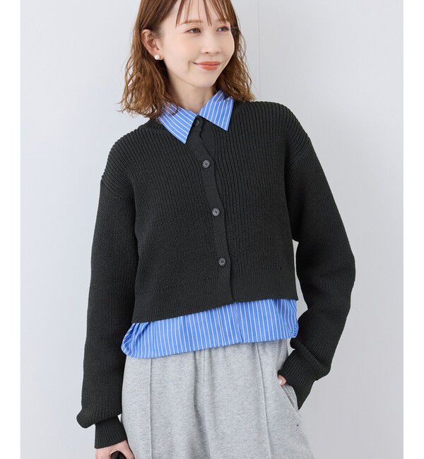 Rope&rsquo;Picnic「布帛使いショート丈カーディガン」|カーディガン|