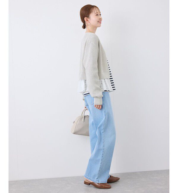 Rope&rsquo;Picnic「布帛使いショート丈カーディガン」|カーディガン|