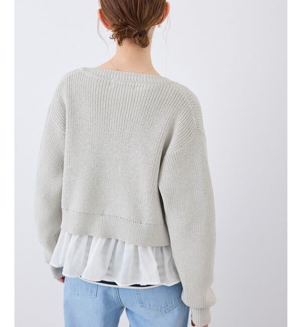 Rope&rsquo;Picnic「布帛使いショート丈カーディガン」|カーディガン|