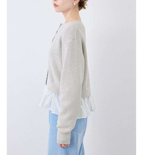 Rope&rsquo;Picnic「布帛使いショート丈カーディガン」|カーディガン|