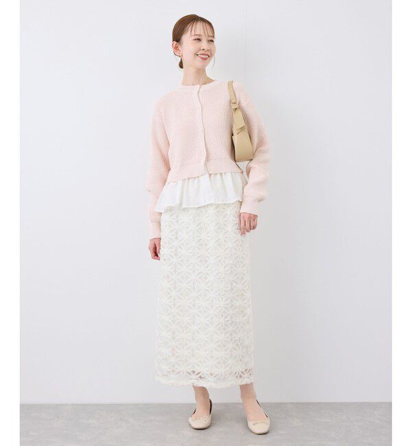 Rope&rsquo;Picnic「布帛使いショート丈カーディガン」|カーディガン|