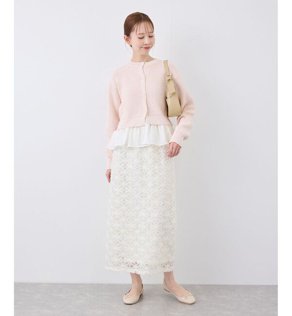 Rope&rsquo;Picnic「布帛使いショート丈カーディガン」|カーディガン|