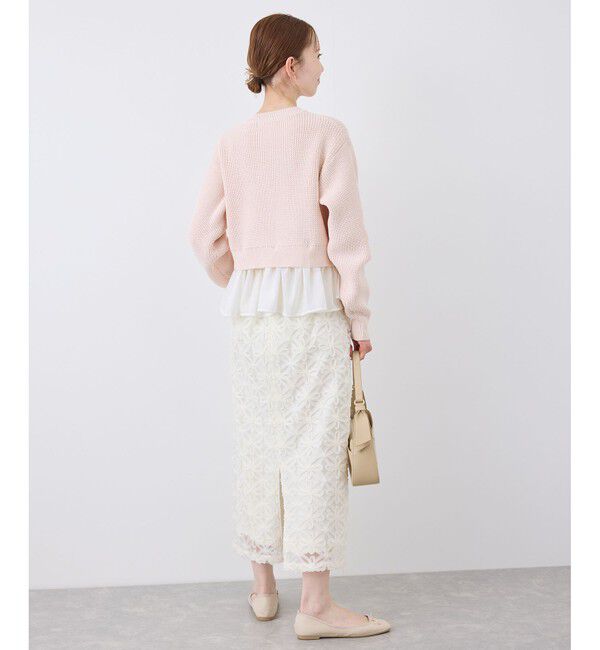 Rope&rsquo;Picnic「布帛使いショート丈カーディガン」|カーディガン|