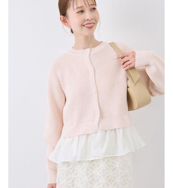 Rope&rsquo;Picnic「布帛使いショート丈カーディガン」|カーディガン|