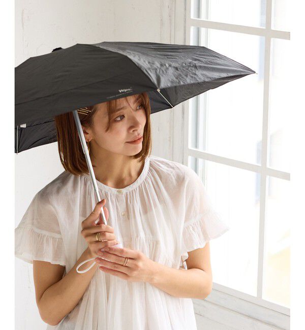 ROPE PICNIC PASSAGE「【Wpc.】【晴雨兼用・遮光】切り継ぎタイニー折りたたみ日傘」|傘|ブラック(01)