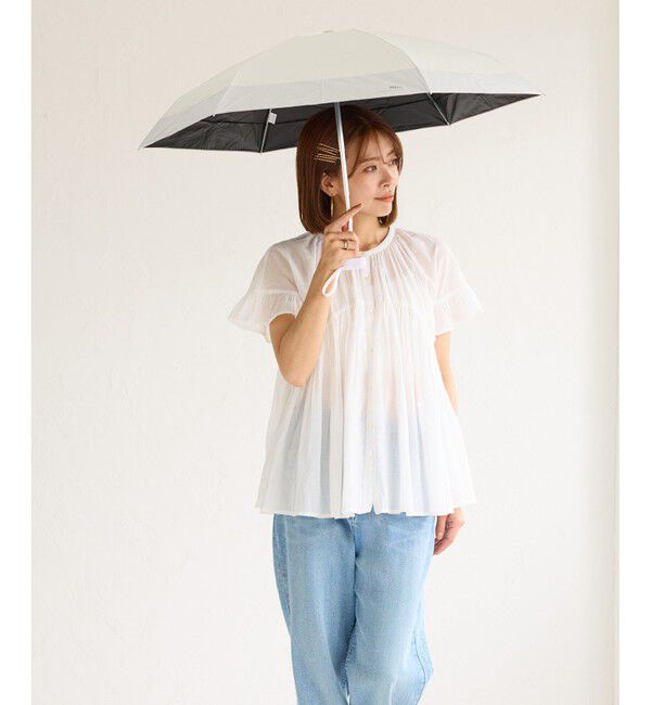 ROPE PICNIC PASSAGE「【Wpc.】【晴雨兼用・遮光】切り継ぎタイニー折りたたみ日傘」|傘|ホワイト系(11)