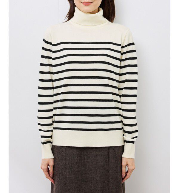 Rope&rsquo;Picnic「アンチピリング天竺タートルネックニットプルオーバー/イージーケア」|ニット・セーター|