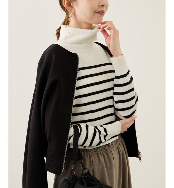 Rope&rsquo;Picnic「アンチピリング天竺タートルネックニットプルオーバー/イージーケア」|ニット・セーター|