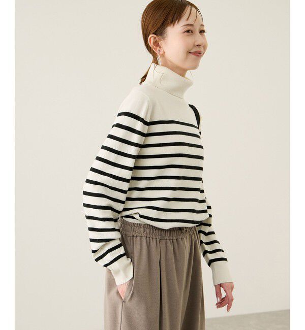 Rope&rsquo;Picnic「アンチピリング天竺タートルネックニットプルオーバー/イージーケア」|ニット・セーター|