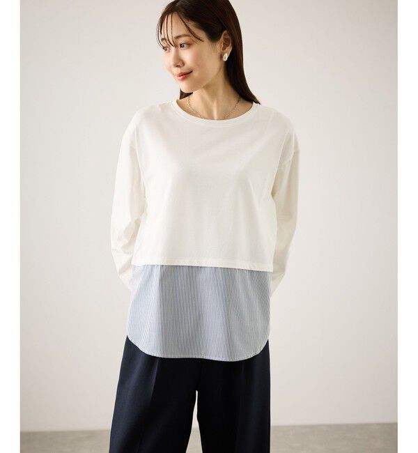 Rope&rsquo;Picnic「布帛ドッキングロングスリーブTシャツ」|Tシャツ・カットソー|