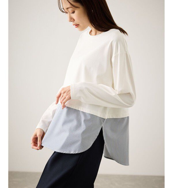 Rope&rsquo;Picnic「布帛ドッキングロングスリーブTシャツ」|Tシャツ・カットソー|