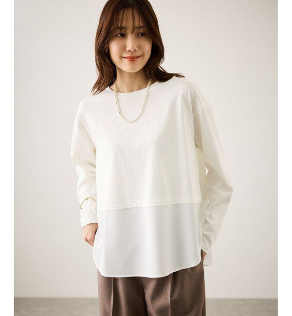 Rope&rsquo;Picnic「布帛ドッキングロングスリーブTシャツ」|Tシャツ・カットソー|