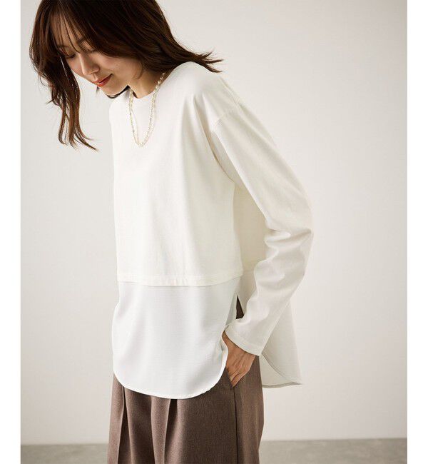 Rope&rsquo;Picnic「布帛ドッキングロングスリーブTシャツ」|Tシャツ・カットソー|