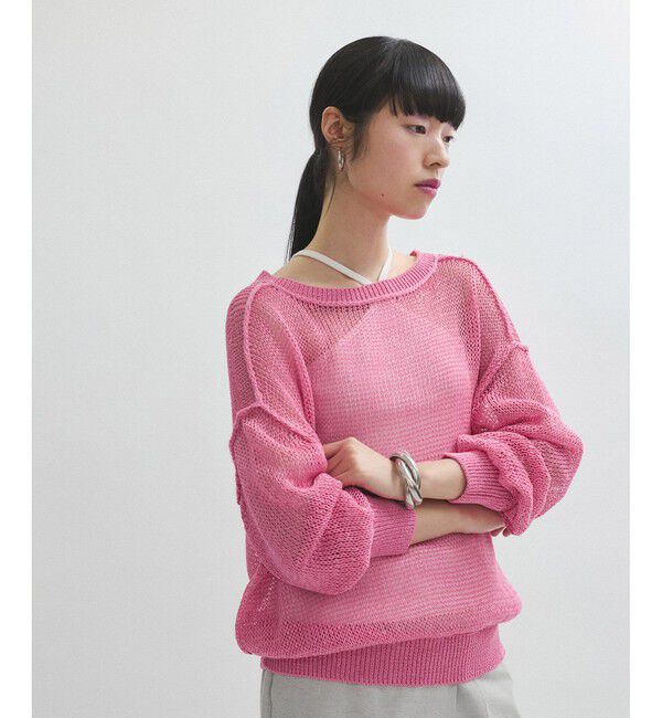 ADAM ET ROPE'「【サステナブル】ローゲージリリーニットプルオーバー」|ニット・セーター|