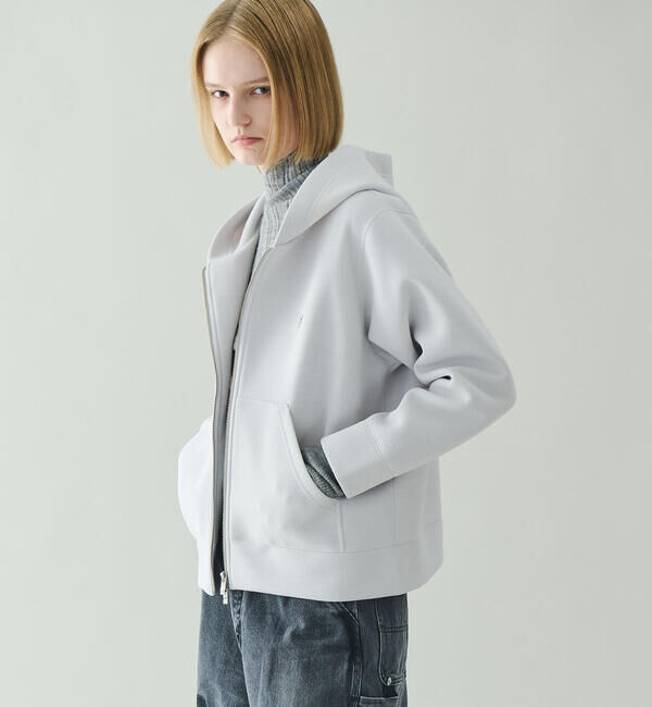GYMPHLEX「Gymphlex | ダンボールニット ジップフードジャケット WOMEN」|パーカー|
