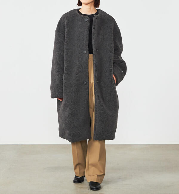 GYMPHLEX「Gymphlex | ライトボア ノーカラーコート WOMEN」|その他|