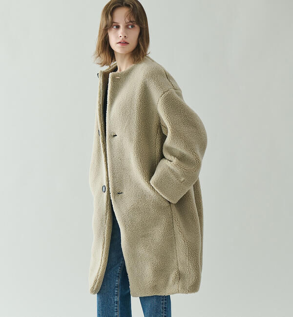 GYMPHLEX「Gymphlex | ライトボア ノーカラーコート WOMEN」|その他|