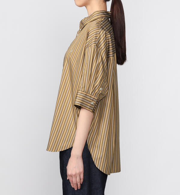 GYMPHLEX「Gymphlex | コットンタイプライター ストライプボタンダウンシャツ WOMEN」|シャツ・ブラウス|