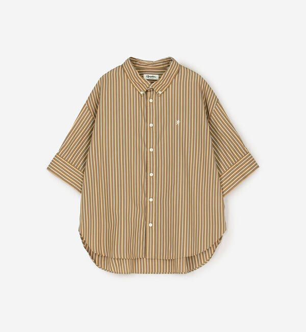 GYMPHLEX「Gymphlex | コットンタイプライター ストライプボタンダウンシャツ WOMEN」|シャツ・ブラウス|