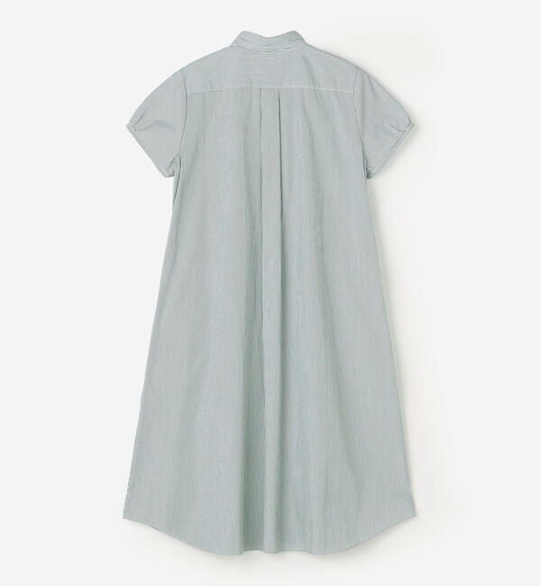  「Gymphlex | コットンストライプ フレンチスリーブシャツワンピース WOMEN」|ワンピース|