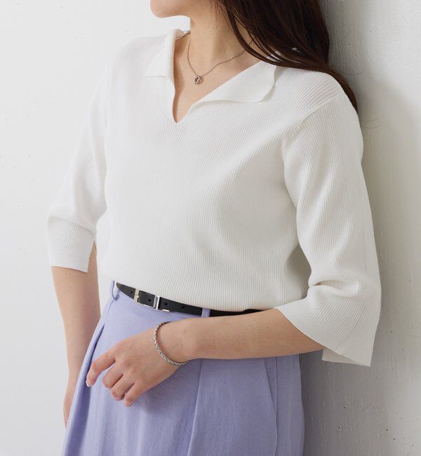  「ハーフスリーブコンパクトニット」|ニット・セーター|