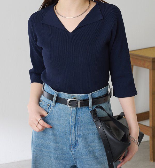  「ハーフスリーブコンパクトニット」|ニット・セーター|