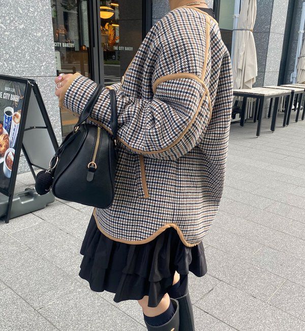  「【インフルエンサー SAKURA企画】チェックハーフコート」|その他|