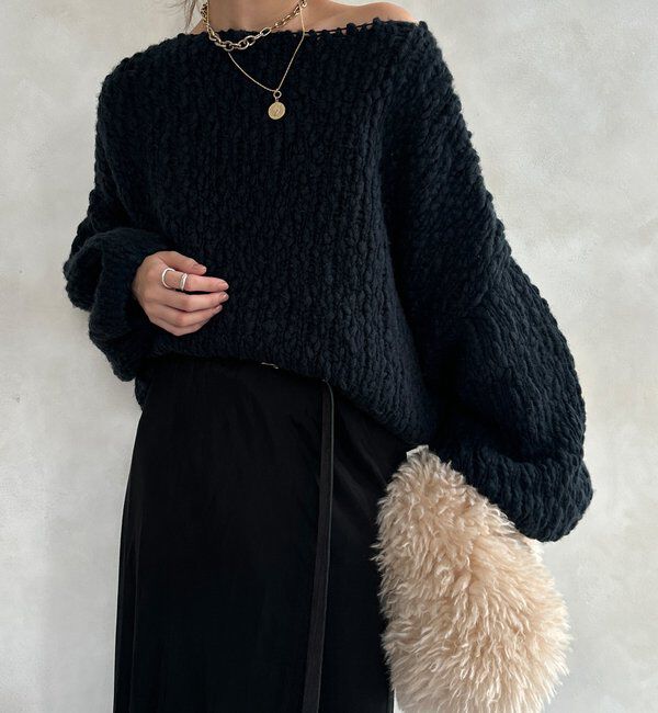  「ウールスラブロービングニット」|ニット・セーター|