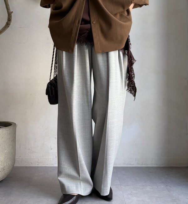  「ソフト起毛ストレッチパンツ」|チノ|ライトグレー