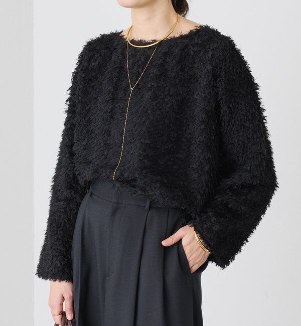  「【オケージョンにも】フェザージャガードブラウス」|シャツ・ブラウス|ブラック