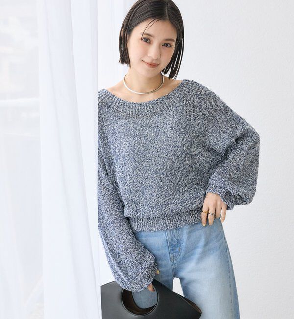  「【ワンショルやオフショルにも！】ペーパーMIXニット」|ニット・セーター|