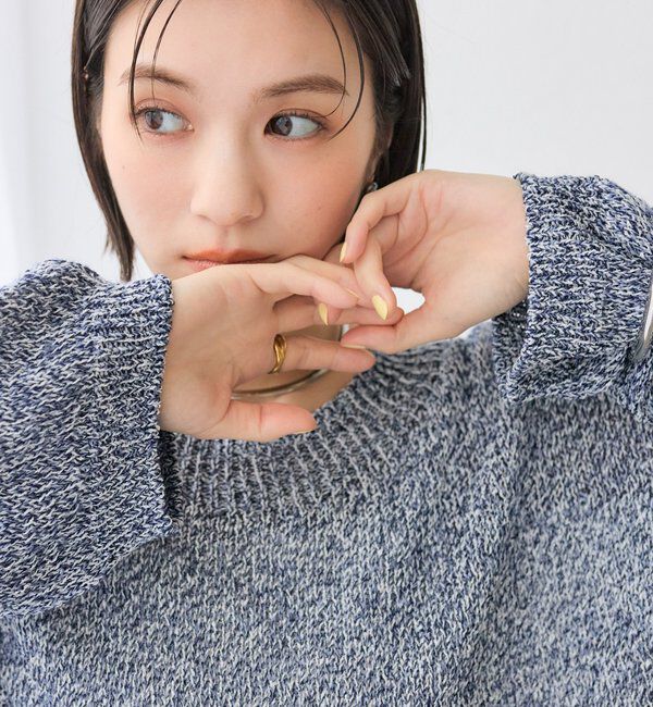  「【ワンショルやオフショルにも！】ペーパーMIXニット」|ニット・セーター|