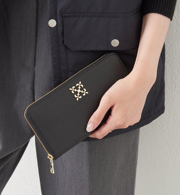  「モノグラムプレートラウンドジップウォレット」|財布|