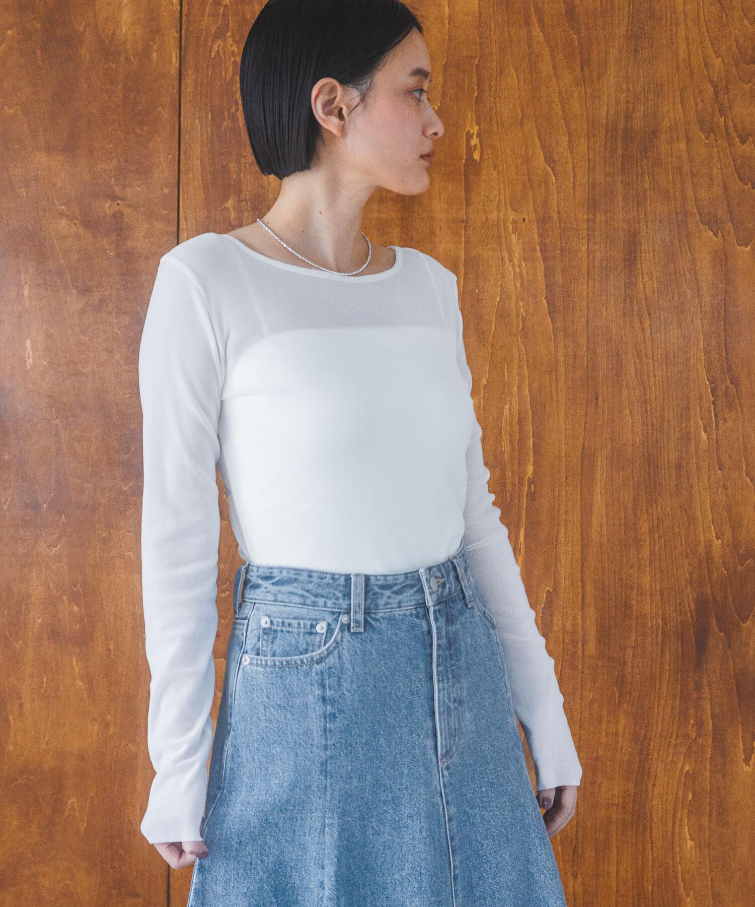 A part by 「新色追加【前後2WAY】シアーベロアカットソー_長袖」|Tシャツ・カットソー|