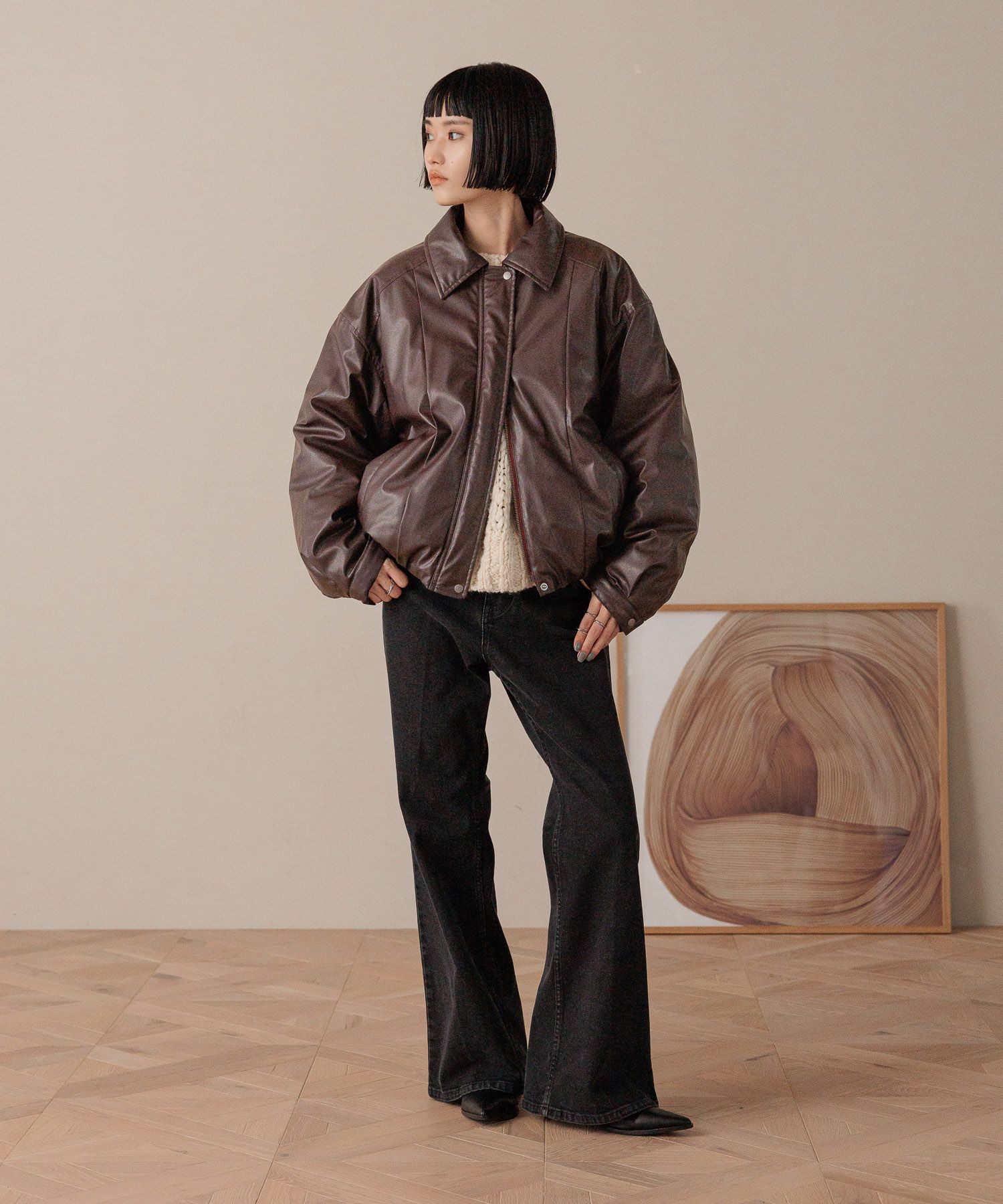 LOWRYS FARM「ナカワタレザーブルゾン」|その他|