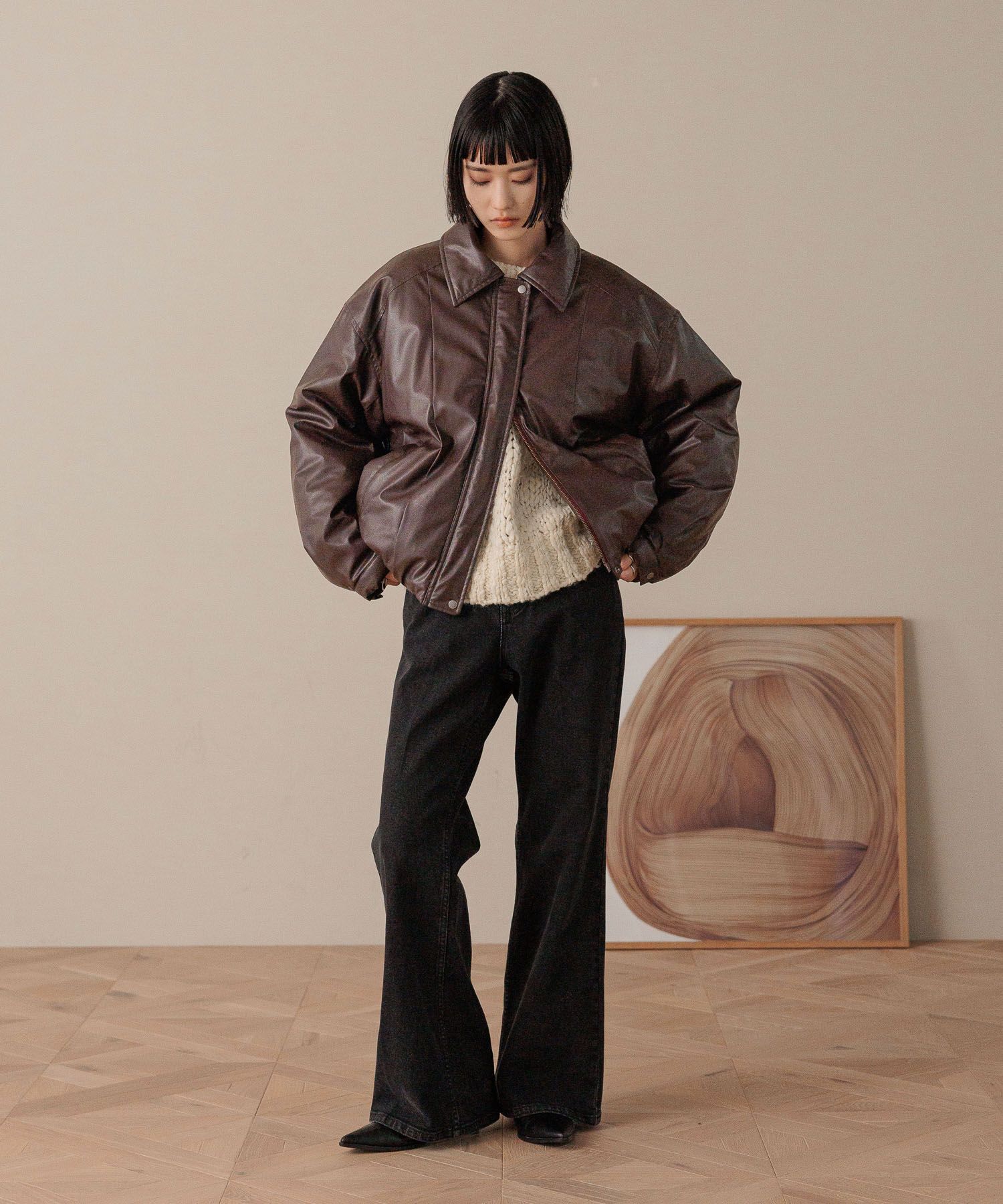 LOWRYS FARM「ナカワタレザーブルゾン」|その他|