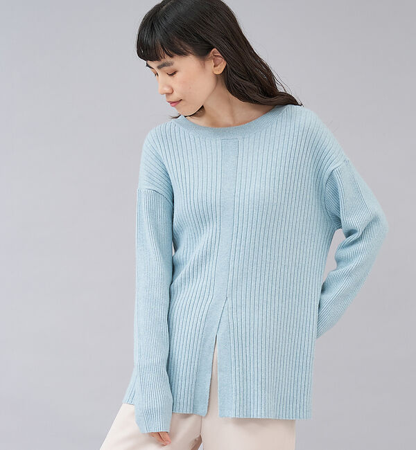collex「【セットアップ対応】フロント スリット リブプルオーバー」|ニット・セーター|ブルー