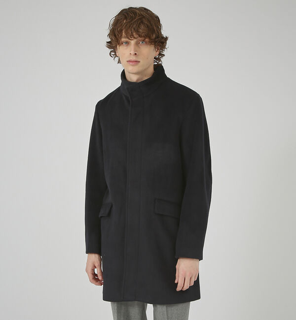 ABAHOUSE「【毛玉レス】ウール調メルトン スタンドコート」|その他|ダークネイビー