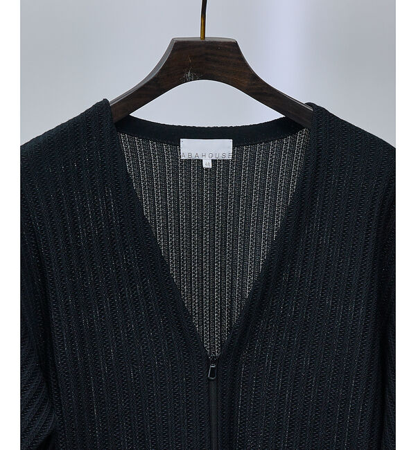 ABAHOUSE「メッシュニット ジップ カーディガン」|カーディガン|