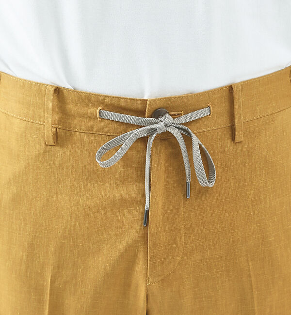 ABAHOUSE「【ブルー＆イエロー】ソロストレッチ リネン テーパード パンツ / スラックス」|その他|