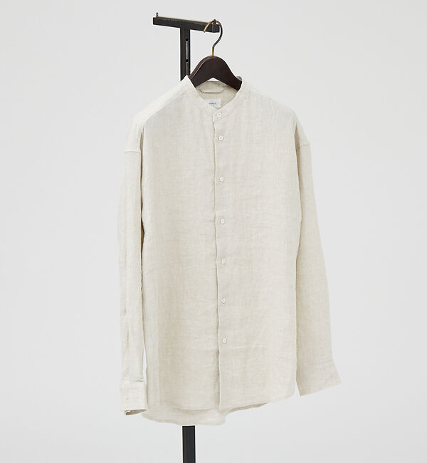 ABAHOUSE「【LUXE Linen Solaro】バンドカラー リネンシャツ」|シャツ・ブラウス|