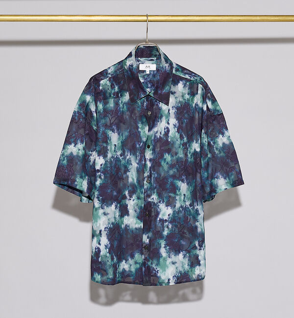 ABAHOUSE「【AH ABAHOUSE】アブストラクト柄 シアーシャツ」|シャツ・ブラウス|パープル
