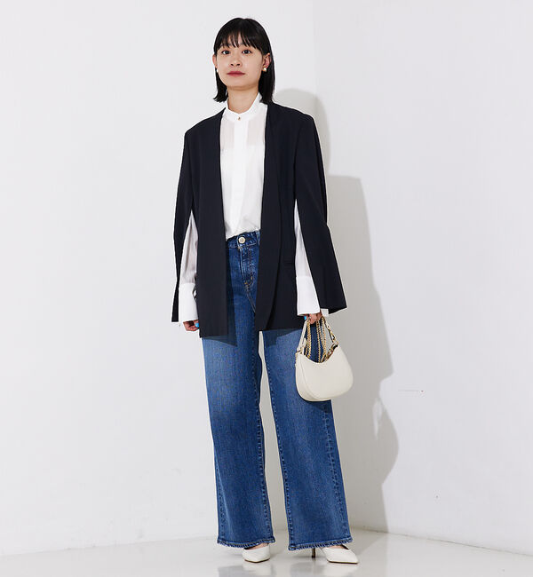 Rouge vif「ライトシアーサテンコンビシャツ」|シャツ・ブラウス|