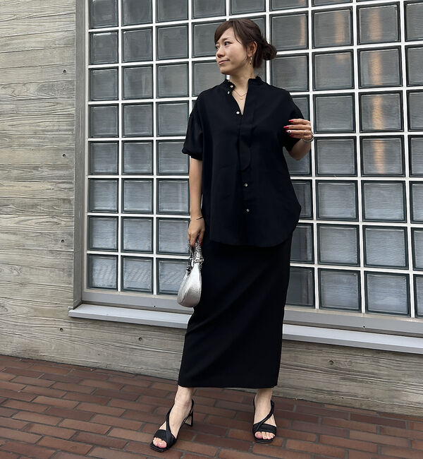 Rouge vif「ライトシアーサテンコンビシャツ」|シャツ・ブラウス|