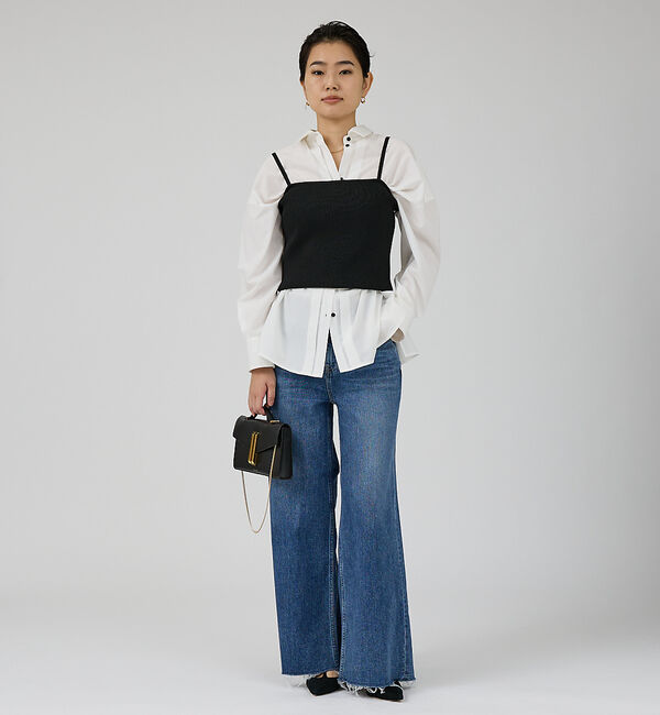 Rouge vif「【RED CARD/レッドカード】Maverick ワイドフレアーパンツデニム」|デニム|