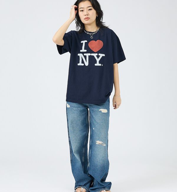 Rouge vif「【JOHNBULL/ジョンブル】I LOVE NY Tシャツ/コットン【WEB限」|Tシャツ・カットソー|